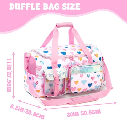 Oruiji Kids Duffle Bag Girls Dance Bag for Kids Overnight Bags for Teen Girls Sports Gymnastics Bags with Shoe Compartment - Image 2