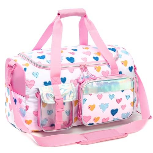 Oruiji Kids Duffle Bag Girls Dance Bag for Kids Overnight Bags for Teen Girls Sports Gymnastics Bags with Shoe Compartment - Image 1
