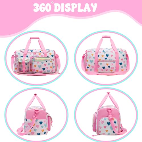 Oruiji Kids Duffle Bag Girls Dance Bag for Kids Overnight Bags for Teen Girls Sports Gymnastics Bags with Shoe Compartment - Image 3
