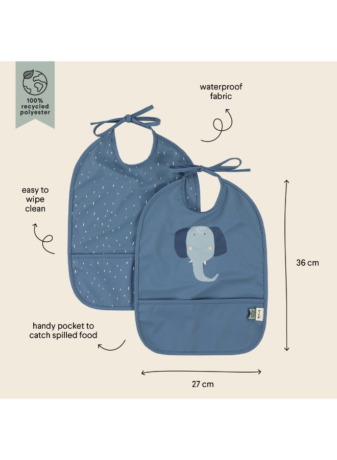 Trixie Waterproof Bib With Pocket - Pack of 2 - Mrs. Elephant - Image 2