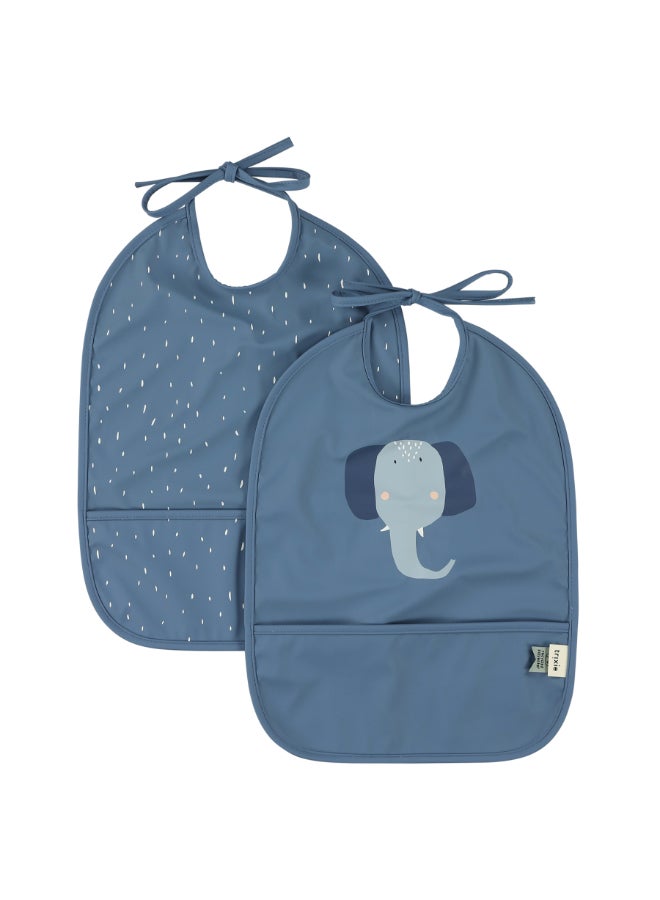Trixie Waterproof Bib With Pocket - Pack of 2 - Mrs. Elephant - Image 1