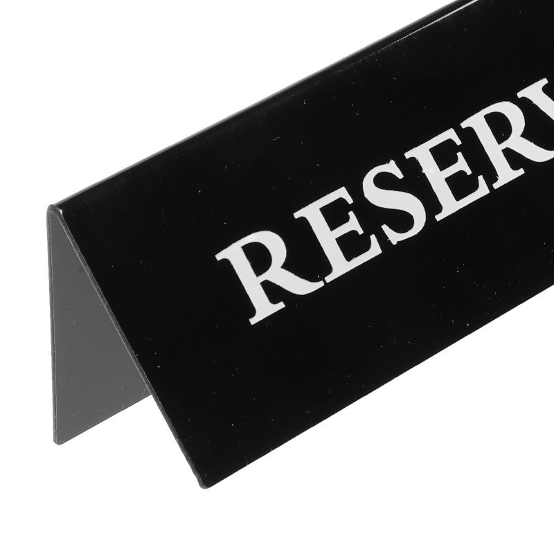 Acrylic Triangle Reserved Table Signs 2pcs 15x5cm Black - Image 4