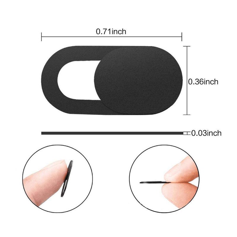 Aolvo Ultra Thin 0.03-inch Web Camera Cover/Blocker Slider for HP MAC MacBook Pro IMAC Logitech XPS iPad Mini PC Laptop Smartphone (Black) - Image 2