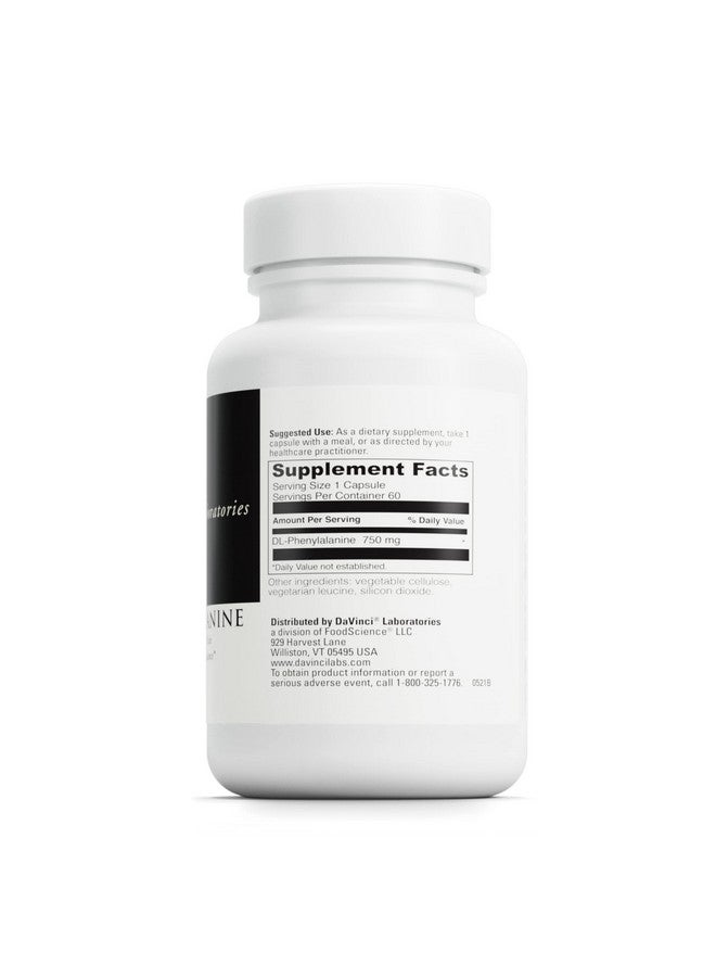 DAVINCI Labs DL-Phenylalanine - Amino Acid Dietary Supplement to Support Comfort, Balance and Discomfort* - with 750 mg DL-Phenylalanine per Serving - Gluten-Free - 60 Vegetarian Capsules - Image 2