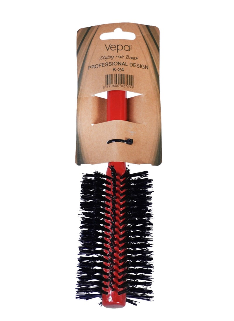 Vepa - Hair Brush Professional Design K-24 Red, Effortless Frizz Management, Vibrant Hair Enhancement, Sensitive Hair Treatment - Image 1