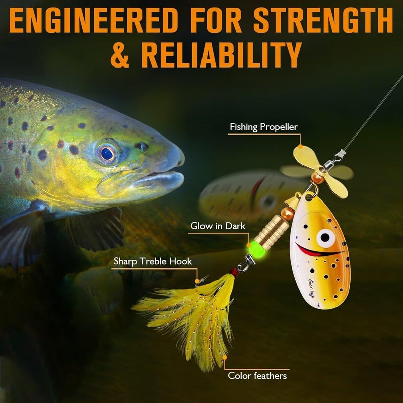 Dovesun Fishing Lure Making Kit DIY Spinner Making Kit, Inline Spinner Baits for Bass Fishing Trout Salmon Freshwater Gift for Men 228pcs/155pcs/107pcs - Image 3