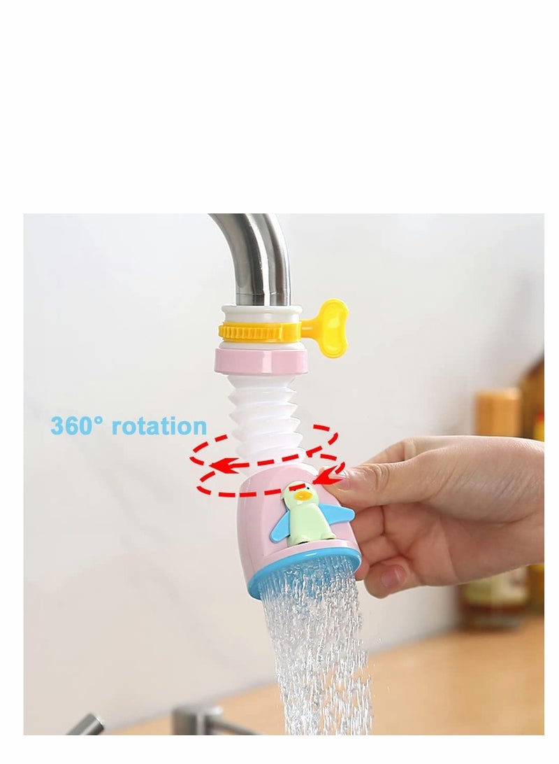 SYOSI 360 Degrees Rotatable and Stretchable Anti-Splash Kitchen Sink Faucet Aerator Adjustable Water Saving Tap Long Tap Spray Aerator Kitchen Tap Head (3PC blue+green+pink) - Image 4