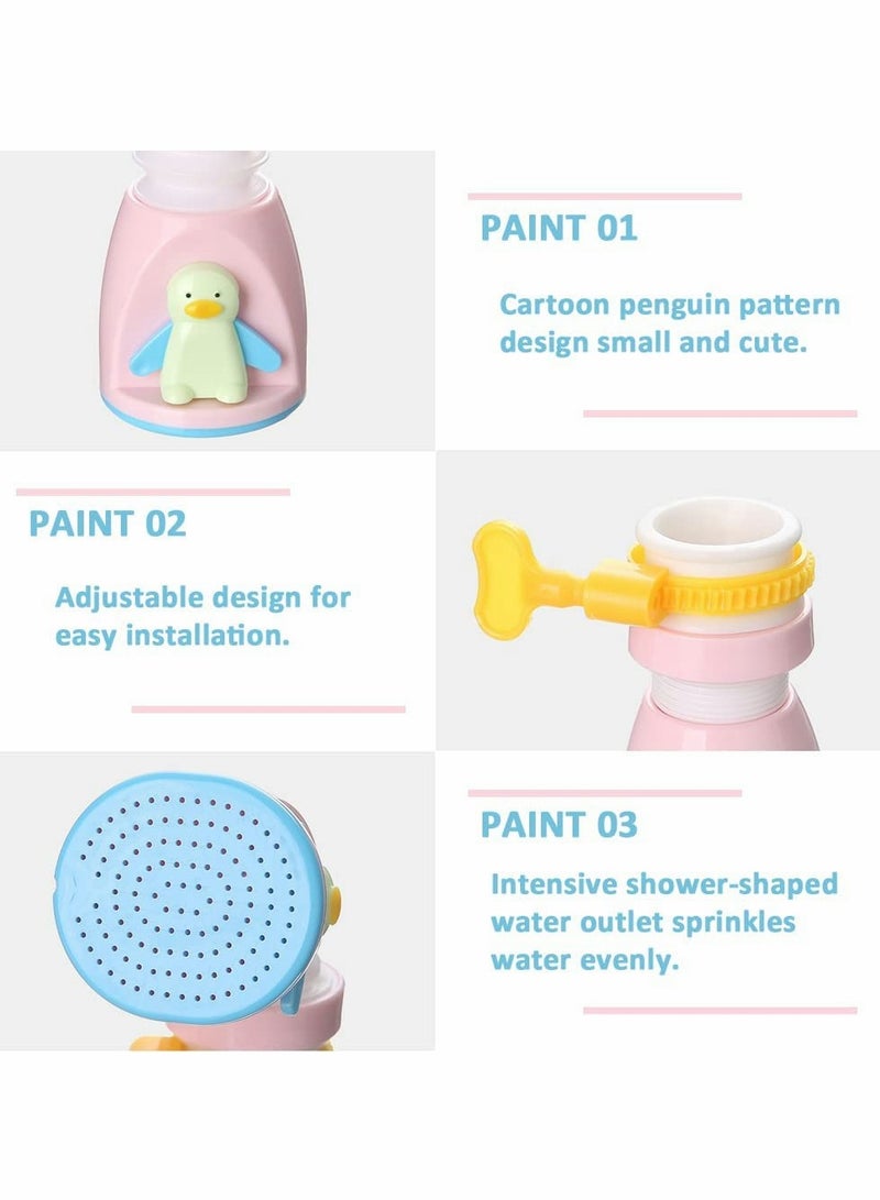 SYOSI 360 Degrees Rotatable and Stretchable Anti-Splash Kitchen Sink Faucet Aerator Adjustable Water Saving Tap Long Tap Spray Aerator Kitchen Tap Head (3PC blue+green+pink) - Image 3