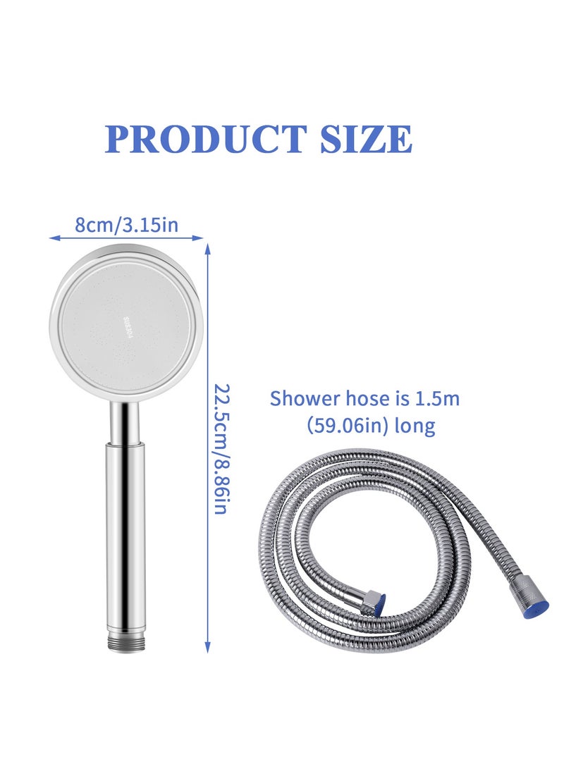 High Pressure Shower Head with 1.5M hose,Water Saving Filtered Shower Head - Image 2