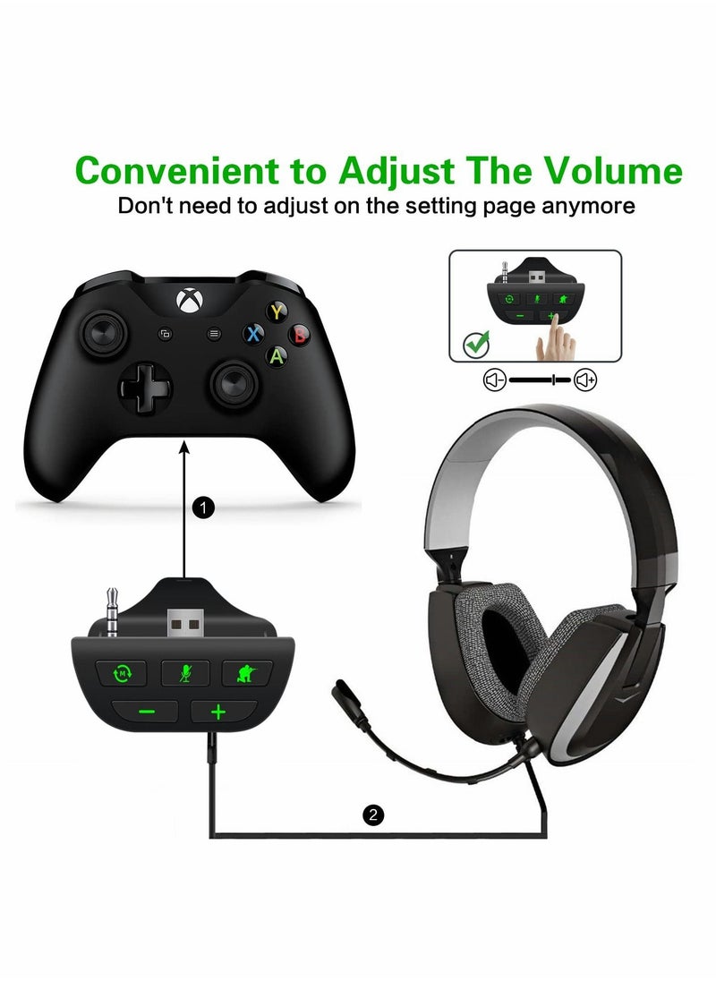 Generic - Headset Adapter for Xbox Series X/S, Stereo Headset Audio Adapter with Volume Adjustment and Scout Mode - Image 1