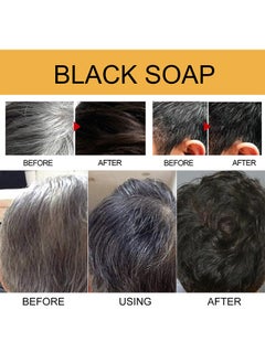 Jaysuing Black Soap Grey Coverage Bar Shampoo 50G, Hair Darkening Soap Bar With Botanical Herbal Extracts For Hair Growth And Dye-Free Solution To Gray Hair  - Image 4