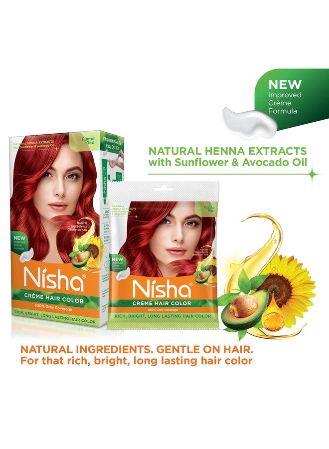 Nisha Cream Hair Color Fashion Highlights And Rich Bright Longlasting Colour Flame Red Pack Of 2 - Image 5