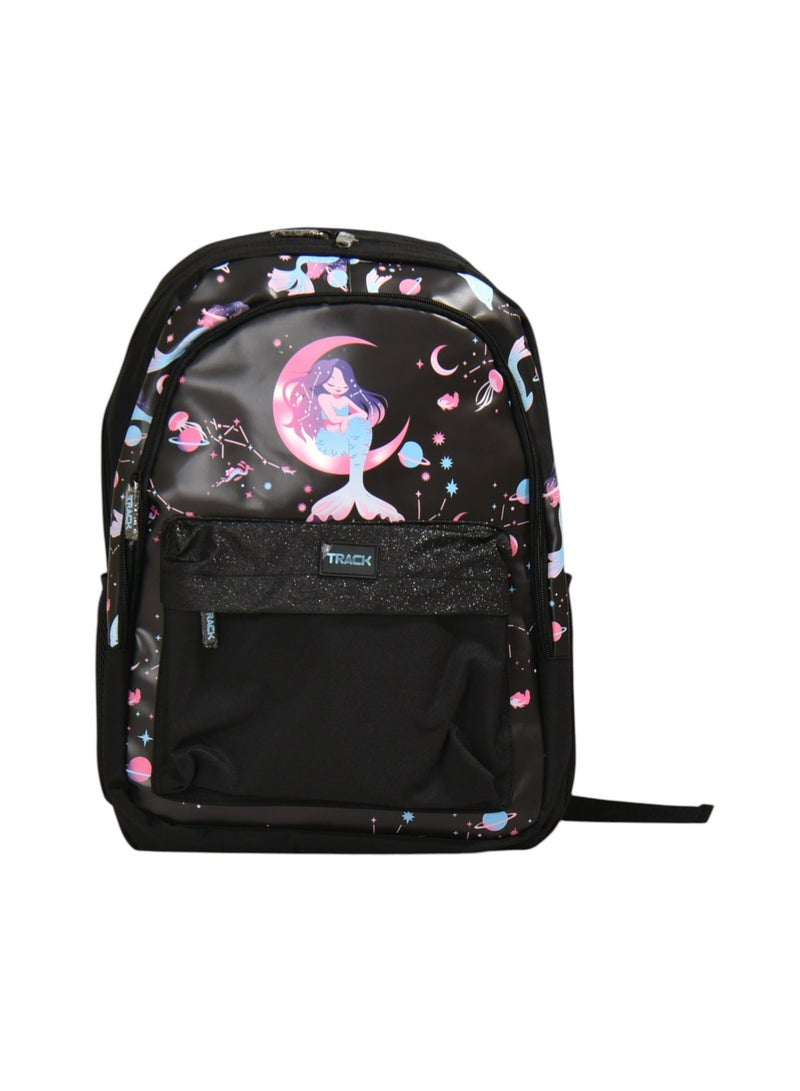 Track School 18 Inch Girls Backpack AS027 | Mermaid Design Backpack with Pencil Case | Lightweight School Bag Set - Image 1