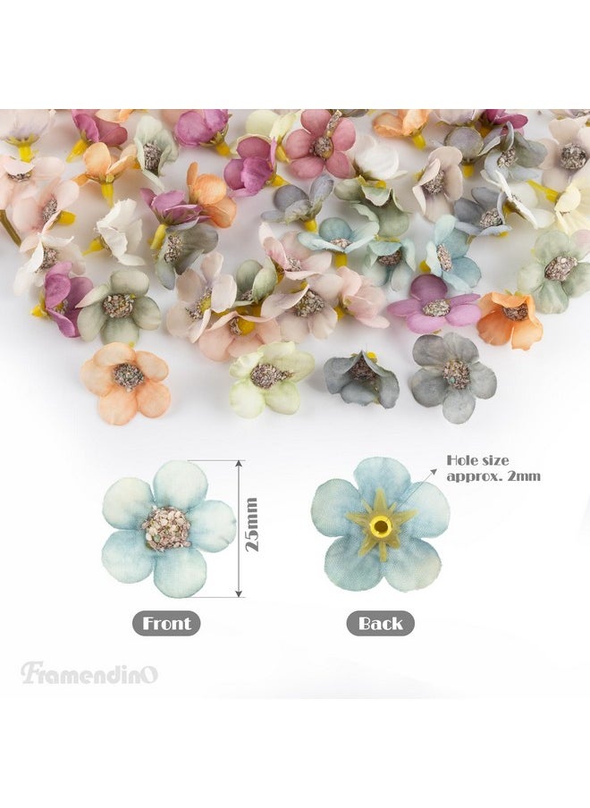 Framendino Framendino, 50 Pack Faux Flower Heads Mini Artificial Silk Flowers Daisy Small Multicolor for Wedding Home Garland Wreath DIY Crafts Accessory Decor  - Image 2