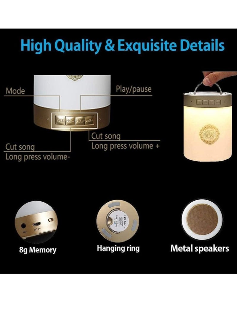 ELTRAZONE Quran Speaker Touch Lamp, 4 in 1 Bluetooth Speaker with 7 Colors LED Light, Quran Recitations and Song, FM Broadcast - Image 4