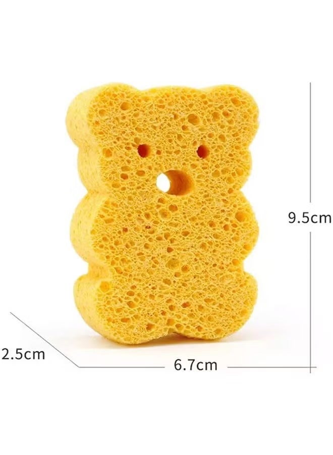 وينر إسفنجة استحمام للأطفال مكونة من 4 قطع، إسفنجة استحمام رغوية للأطفال الصغار، فرشاة استحمام ناعمة من القطن، إسفنجة استحمام رغوية للأطفال حديثي الولادة - Image 2