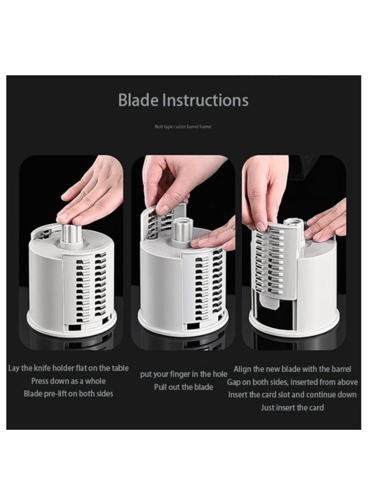 ELTRAZONE Multifunctional Vegetable Grater Fruit Vegetable Slicer Easy Clean 4 in 1 Adjustable Handheld Vegetable Slicer Spiral Drum Slicer Assorted  - Image 5