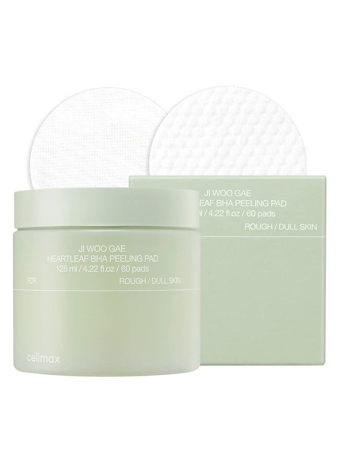 celimax celimax Ji.Woo.Gae Heartleaf BHA Peeling Pad, Smooth but Effective Facial Exfoliating Toner Pad, 60pads  - Image 1