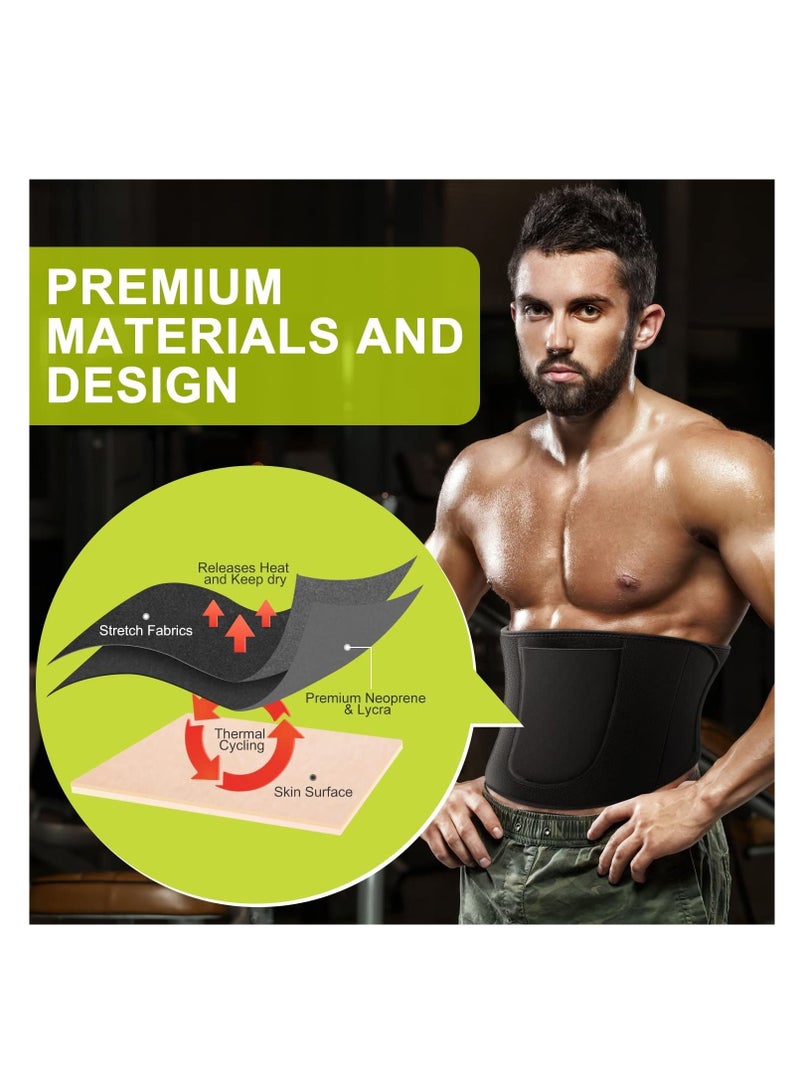 Y&D Waist Trainer Belt Back Brace, Neoprene Sweat Belt, Support Belly Fat Burner Fitness for Men Women Running and Workout Gym - Image 2