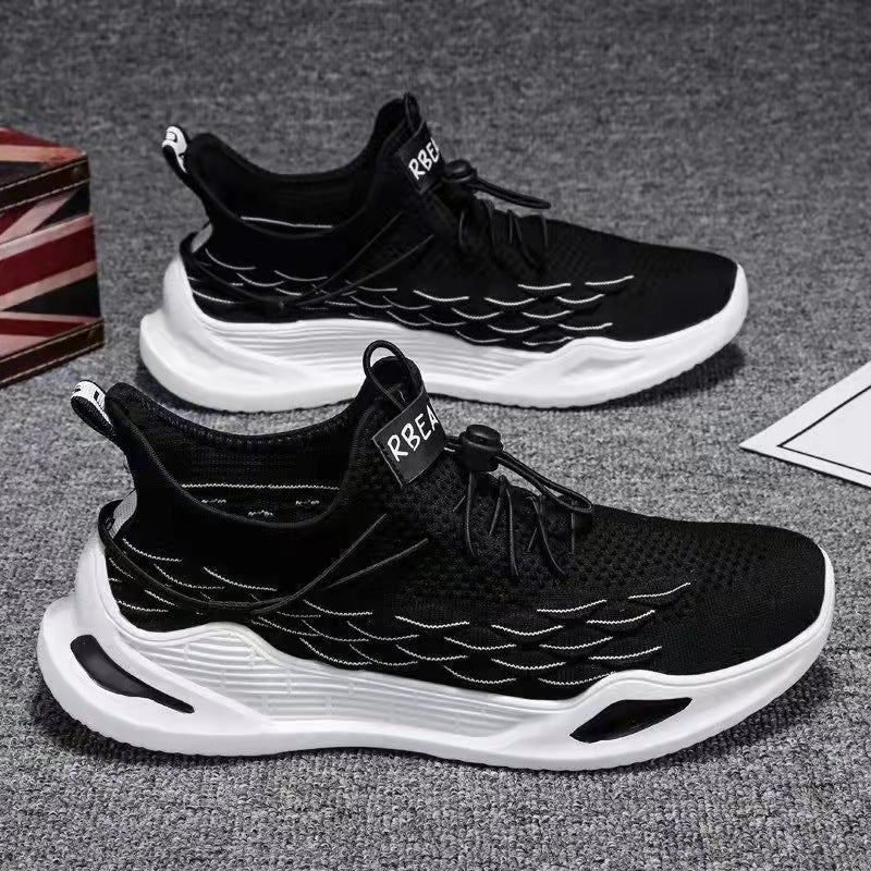 2022 Spring Breathable Sneakers Trendy Korean Mens Casual Shoes 97 [Black]] 