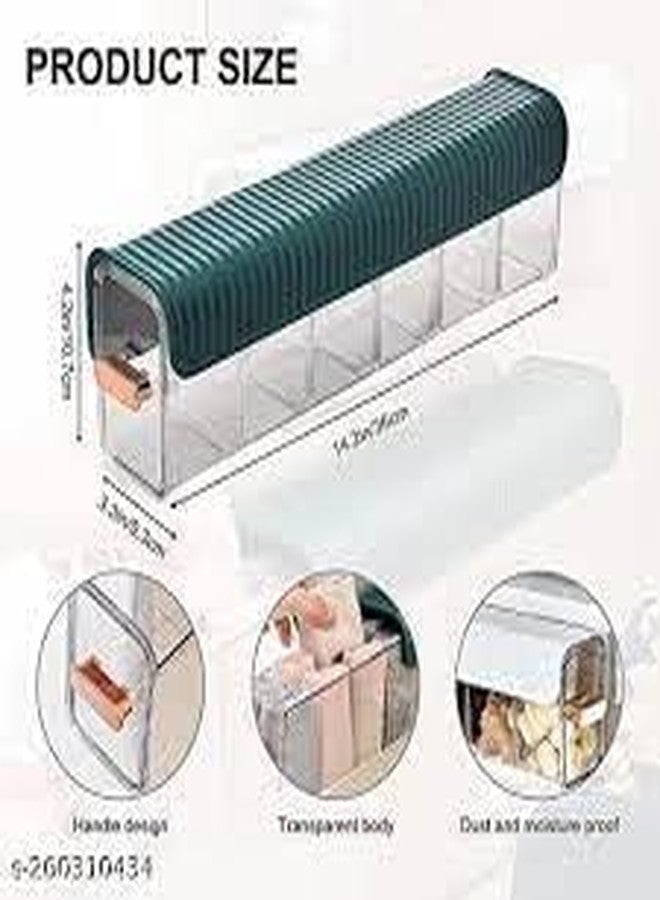 Bindex Drawer Underwear Organizer Divider, Wall Mount 6 Cell Drawer Storage Boxes and Acrylic Organizers for Lingerie, Socks, Ties, Data Cable, Spices Organization (pcs 1) - Image 2