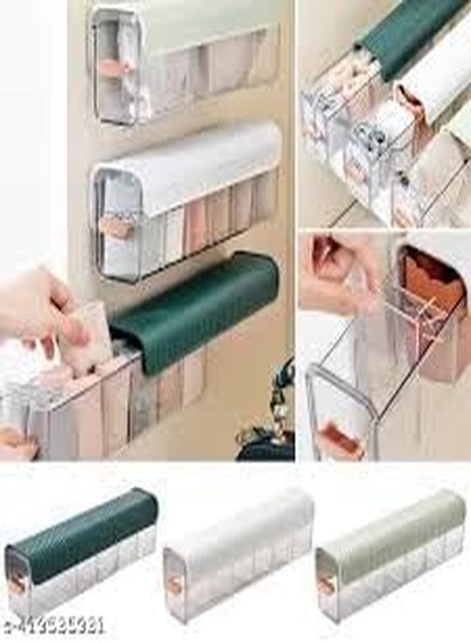 Bindex Drawer Underwear Organizer Divider, Wall Mount 6 Cell Drawer Storage Boxes and Acrylic Organizers for Lingerie, Socks, Ties, Data Cable, Spices Organization (pcs 1) - Image 4