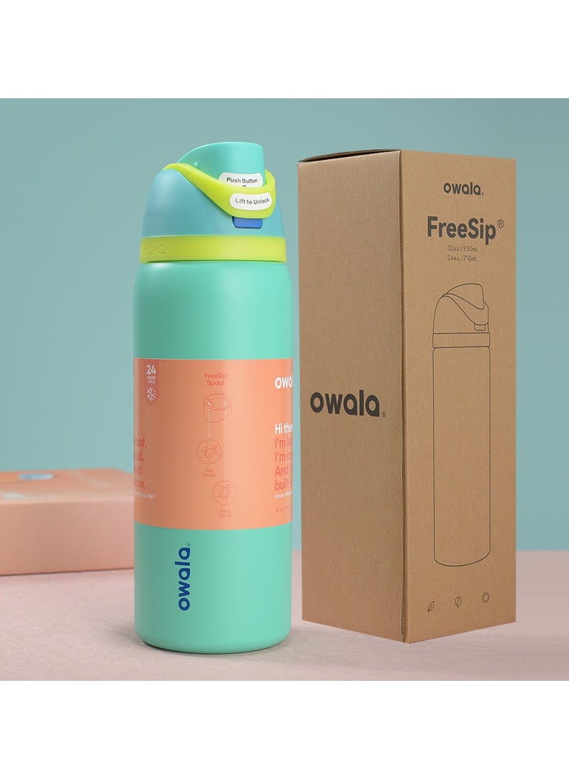 Owala - FreeSip Insulated Stainless Steel Water Bottle With Straw For Sports Travel And School BPA Free Sports Water Bottle(32OZ) - Image 1