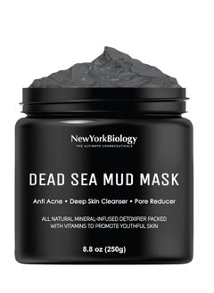 NEW YORK BIOLOGY THE ULTIMATE COSMECEUTICALS New York Biology Dead Sea Mud Mask for Face and Body - Spa Quality Pore Reducer for Acne, Blackheads & Oily Skin, Natural Skincare for Women, Men - Tightens Skin for A Healthier Complexion - 8.8 oz  - Image 1