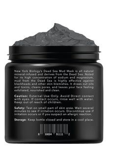 NEW YORK BIOLOGY THE ULTIMATE COSMECEUTICALS New York Biology Dead Sea Mud Mask for Face and Body - Spa Quality Pore Reducer for Acne, Blackheads & Oily Skin, Natural Skincare for Women, Men - Tightens Skin for A Healthier Complexion - 8.8 oz  - Image 2