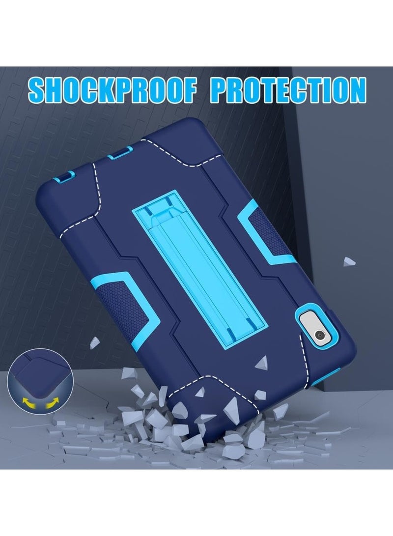 VKL Compatible with  Tab M9 9.0 inch (TB-310FU TB-310XU) Case 2023, Heavy Duty Rugged Kickstand Silicon Full-Body Hybrid Shockproof Drop Protection Cover for Kids (blue and navy) - Image 3
