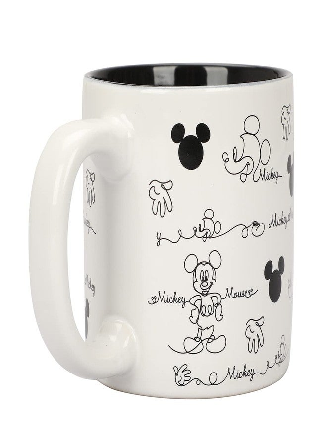 Bioworld Disney Mickey Mouse Line Art & Hidden Mickey All Over Print 16 Oz Ceramic Mug - Image 2