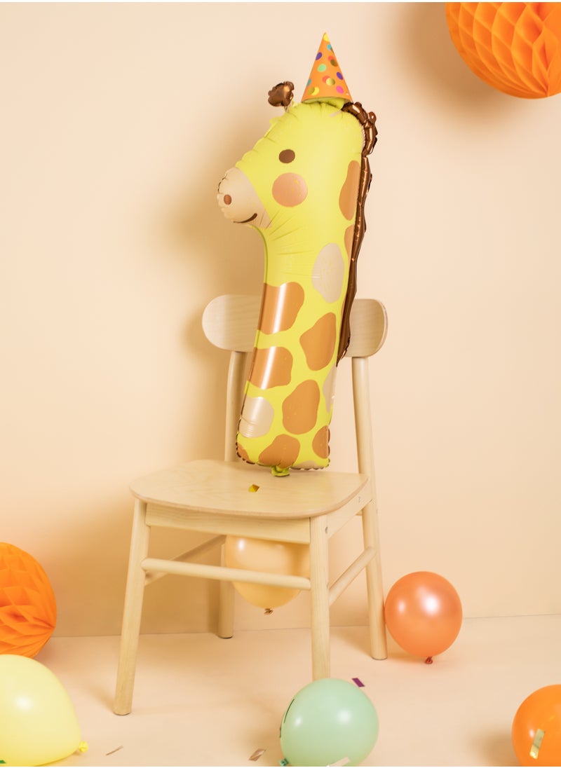 PartyDeco Foil balloon Number 1 - Giraffe, 42x90 cm, mix  - Image 2
