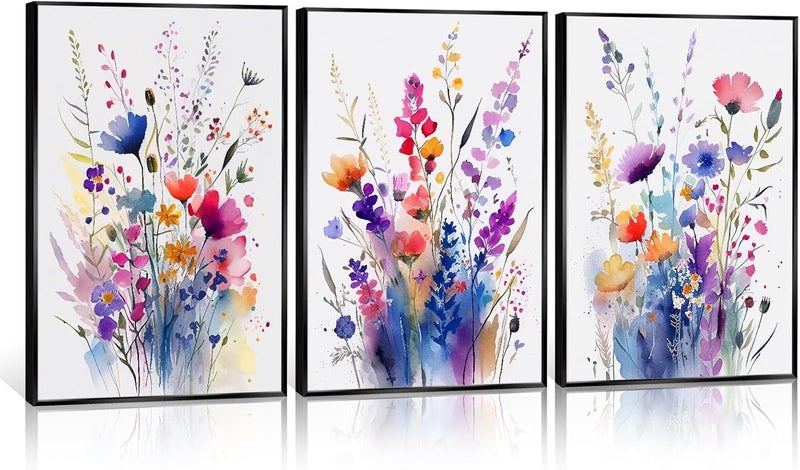 DFAIUY Floral Botanical Canvas Wall Art Set - Image 1
