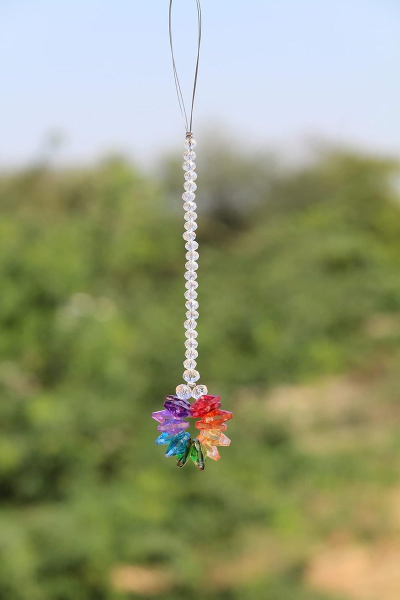 Light Wave Beautiful Sparkling Crystal Rainbow Sun-Catcher Ball Prism Pendant Hanging, Window, Garden, Balcony Hanging Ornament, Car Hanging (Model 4) - Image 2
