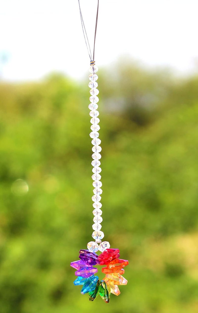 Light Wave Beautiful Sparkling Crystal Rainbow Sun-Catcher Ball Prism Pendant Hanging, Window, Garden, Balcony Hanging Ornament, Car Hanging (Model 4) - Image 1