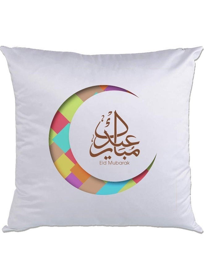 إيه إم سي ديزاين إيه إم سي ديزاين وسادة مطبوع عليها عبارة Eid Mubarak أبيض/ بني/ أصفر 40x40سم 