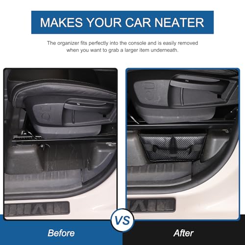 Tumukiw Compatible with Ineos Grenadier 20202024 Under Seat Storage Tray Customized Driver Passenger Underseat Hidden Organizer Tool Box Organizer with Antislip and Handle Carbon Fiber Pattern - Image 3