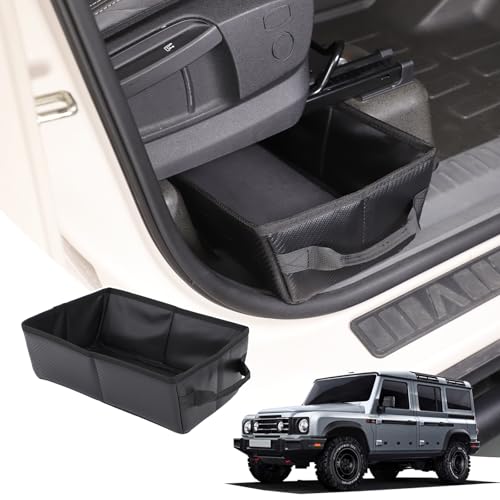 Tumukiw Compatible with Ineos Grenadier 20202024 Under Seat Storage Tray Customized Driver Passenger Underseat Hidden Organizer Tool Box Organizer with Antislip and Handle Carbon Fiber Pattern - Image 1