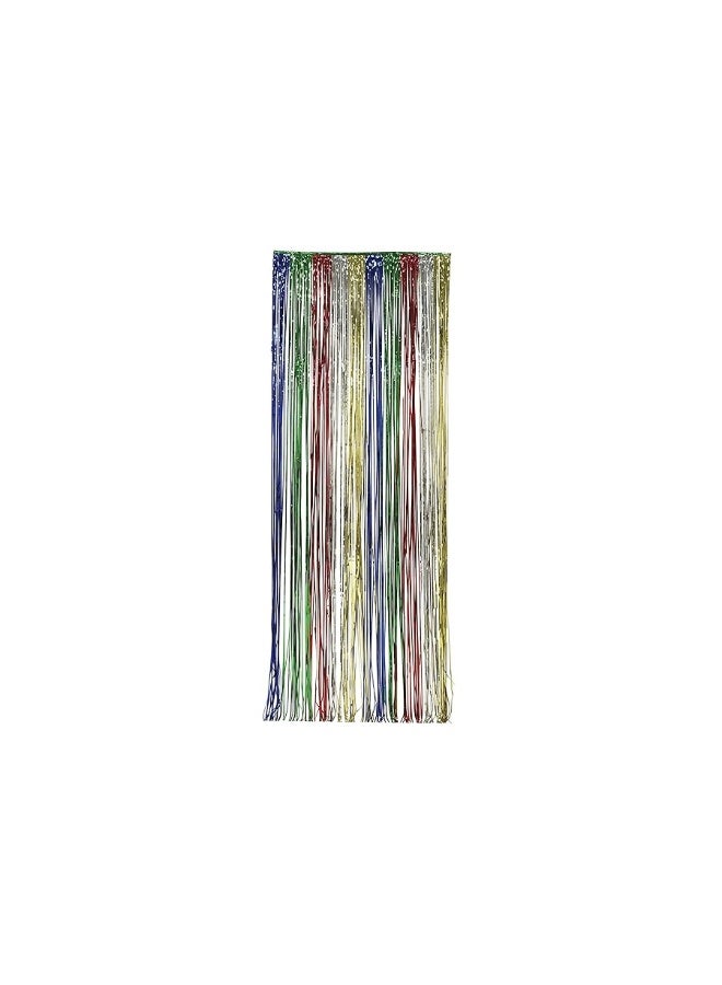 Creative Converting - 141010 Creative Converting Foil Fringe Door Curtain, 3' x 8', Multicolored - Image 2