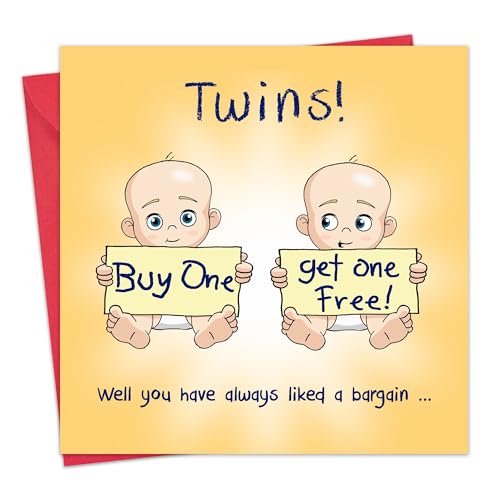 Twizler New Twins Card - Funny New Twin Baby Card Unisex - Humor Newborn Boy Girl Baby Shower - Mom Dad To Be - Image 1