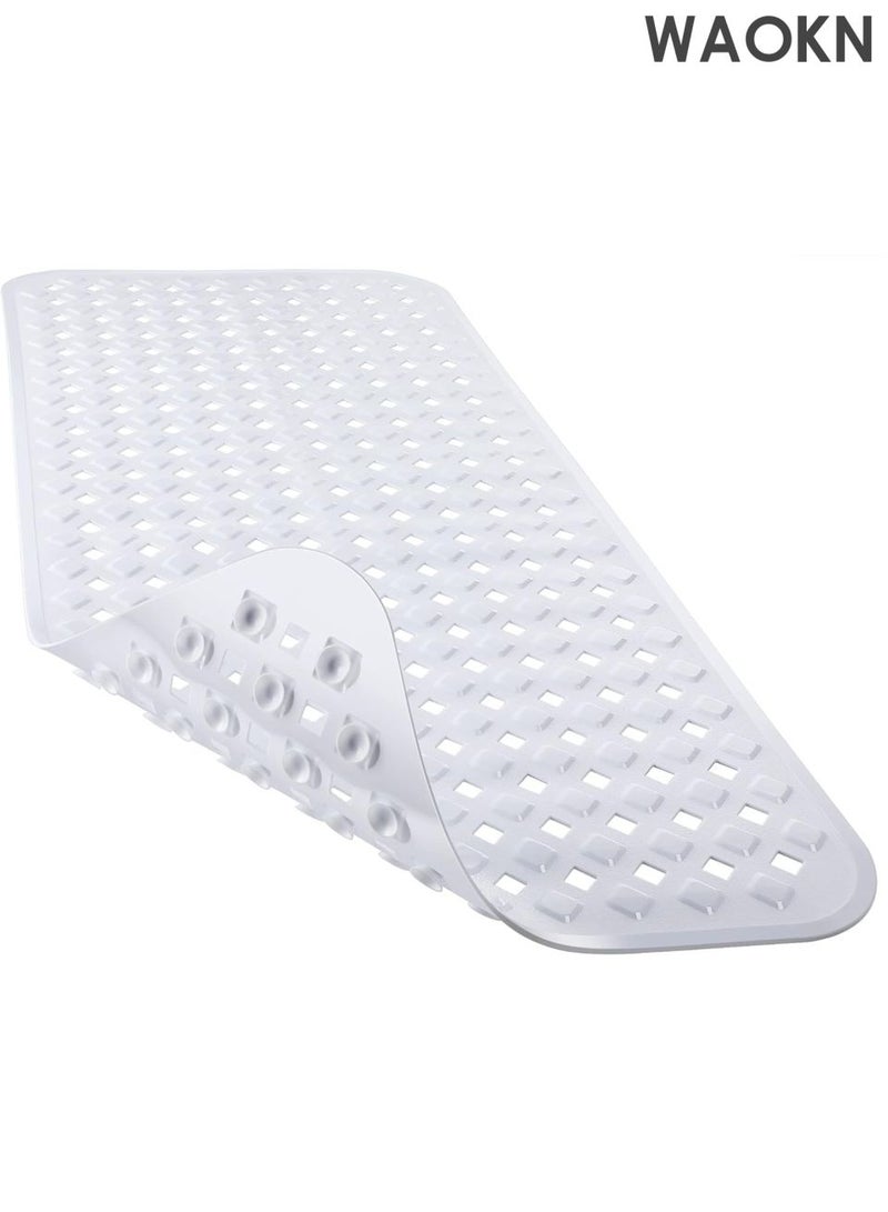 دبليو أيه أو كي أن سجادة حمام مضادة للانزلاق ، سجادة حمام PVC مع ثقوب الصرف الصحي وأكواب امتصاص سجادة دش ، تصميم أنيق وبسيط وحديث ، سجادة أرضية قابلة للغسيل بالآلة ، سجادة أرضية مواد صديقة للبيئة ، سجادة أرضية ممتدة ، سجادة أرضية دش داخلية. - Image 1