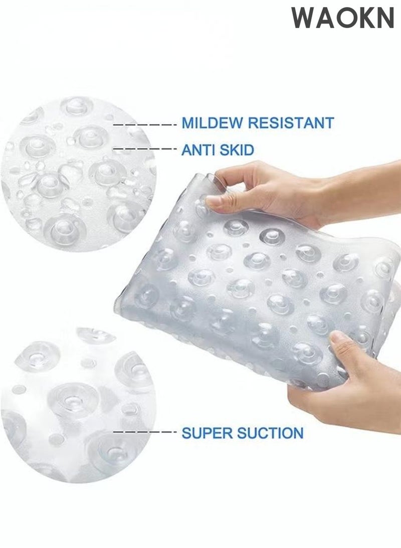 دبليو أيه أو كي أن سجادة حمام مضادة للانزلاق ، سجادة حمام PVC مع ثقوب الصرف الصحي وأكواب امتصاص سجادة دش ، تصميم أنيق وبسيط وحديث ، سجادة أرضية قابلة للغسيل بالآلة ، سجادة أرضية مواد صديقة للبيئة ، سجادة أرضية ممتدة ، سجادة أرضية دش داخلية. - Image 5