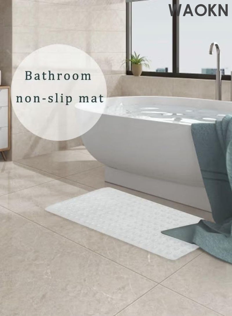 دبليو أيه أو كي أن سجادة حمام مضادة للانزلاق ، سجادة حمام PVC مع ثقوب الصرف الصحي وأكواب امتصاص سجادة دش ، تصميم أنيق وبسيط وحديث ، سجادة أرضية قابلة للغسيل بالآلة ، سجادة أرضية مواد صديقة للبيئة ، سجادة أرضية ممتدة ، سجادة أرضية دش داخلية. - Image 3