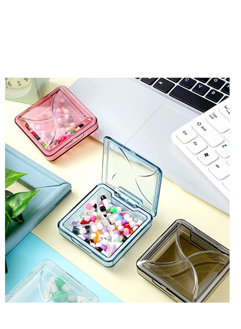 SYOSI Small Pill Organizer Waterproof Portable Travel Medicine Box for Purse or Pocket Daily with Removable Compartment Vitamin Fish Oil Supplement 4 Pieces - Image 2