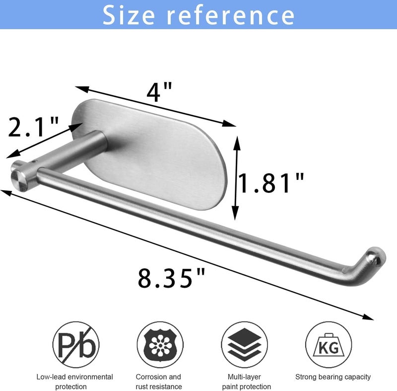 ACHRO-Self Adhesive and Wall Mount Napkin Holder Stainless Steel Napkin Towel Hanger for Washbasin, Kitchen Sink, Basin Towel Anti Rust Strong Sticker Towel Holder for Bathroom (Nickel Satin) - Image 3