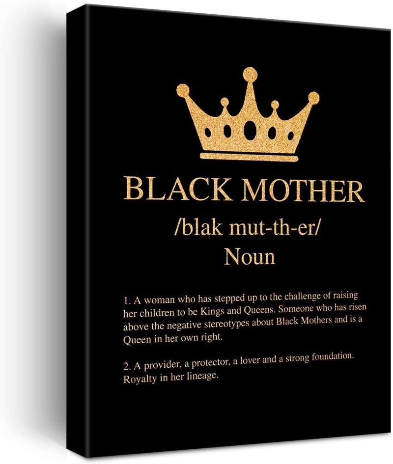 JerLoe Black Mother Canvas Wall Art - Image 1