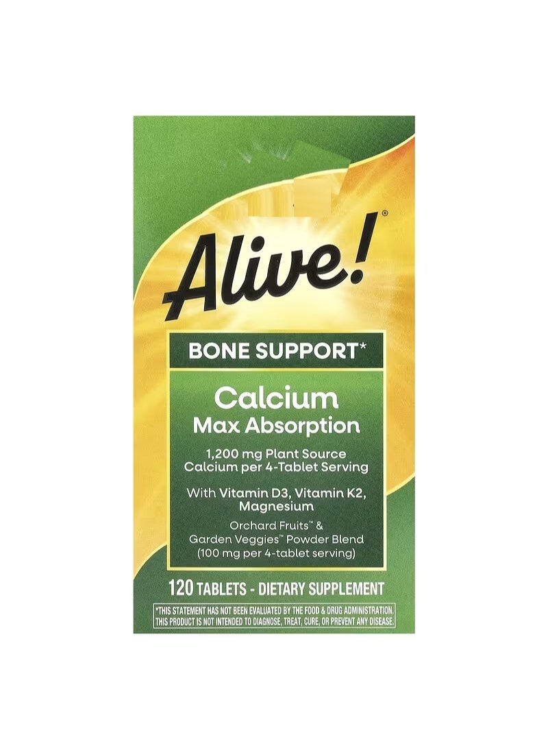 Alive! Calcium Max Absorption, 120 Tablets