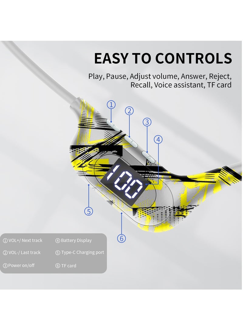 Tuya bone conduction wireless Bluetooth headset card plug-in digital display ear-hook wireless headset - Image 3