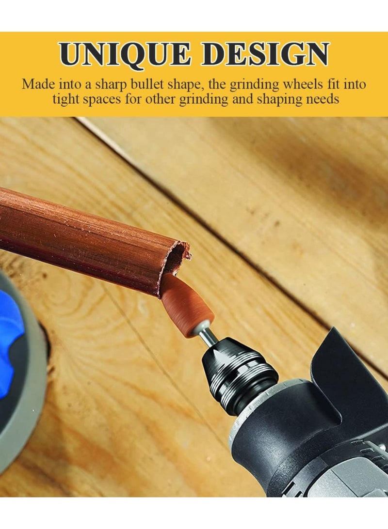 Sanding Bits for Dremel Rotary Tool, Grinding Stone Sanding Drill Bits with 1/8" Shank, Aluminium Oxide Tough Enough to Metal Rust Removal/Smoothing/Sharpening, Different Shape Meet More Needs, 42Pcs - Image 4