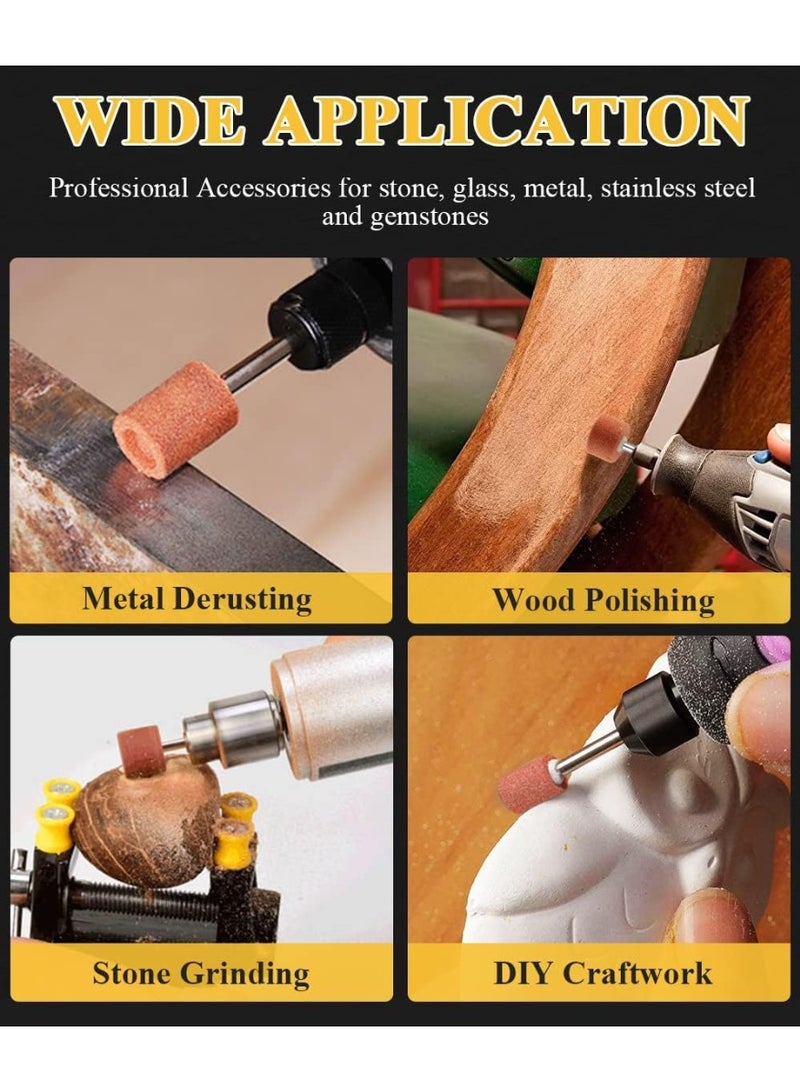 Sanding Bits for Dremel Rotary Tool, Grinding Stone Sanding Drill Bits with 1/8" Shank, Aluminium Oxide Tough Enough to Metal Rust Removal/Smoothing/Sharpening, Different Shape Meet More Needs, 42Pcs - Image 5